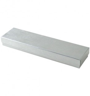 #82 Silver Solid Top Jewelry Box- 8" x 2" x 7/8"