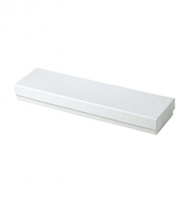 #82 White Swirl Solid Top Jewelry Box- 8" x 2" x 7/8"