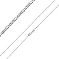 .6mm Figaro Silver Plated Finished Necklace Chain