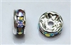 8mm Chinese Glass Rondelle Bead- Crystal AB/Silver