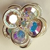 2 Tier Channel Flower Button-16mm-CRYSTAL AB/SILVER