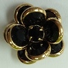 2 Tier Channel Flower Button-16mm-JET/GOLD