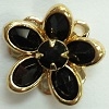 Small Channel Flower Button-14mm-JET/GOLD