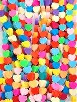 Clay Beads- Solid Hearts