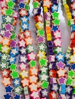 Clay Beads- Outlined Stars