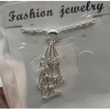 Interchangeable Crystal Holder Necklace Silver - 18" with 2" extension