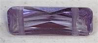 Cubic Zirconia 2 Hole Faceted Baguette- Light Purple