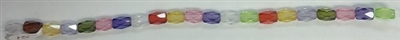 8 x 5mm Faceted Barrel Cubic Zirconia Bead- Multi