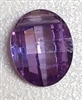 Cubic Zirconia Curved Oval Pendant- Purple