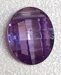 Cubic Zirconia Curved Oval Pendant- Purple