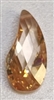 Cubic Zirconia Flat Curved Teardrop Pendant- Peach Champagne