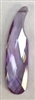 Cubic Zirconia Long Curved Flat Teardrop- Light Purple