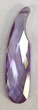 Cubic Zirconia Long Curved Flat Teardrop- Light Purple