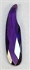 Cubic Zirconia Long Curved Flat Teardrop- Purple