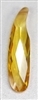 Cubic Zirconia Long Curved Flat Teardrop- Yellow