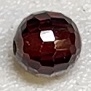 Cubic Zirconia 6mm Faceted Round Bead- Dark Red