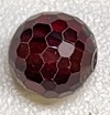 Cubic Zirconia 8mm Faceted Round Bead- Dark Red