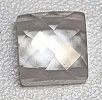 Cubic Zirconia Square Bead- 2 Hole- Clear