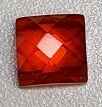 Cubic Zirconia Square Bead- 2 Hole- Rust