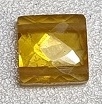 Cubic Zirconia Square Bead- 2 Hole- Yellow