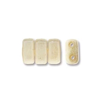 CzechMates 2-Hole Brick Bead - 3mm x 6mm - Opaque Luster Champagne