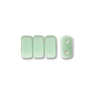 CzechMates 2-Hole Brick Bead - 3mm x 6mm - Opaque Pale Jade