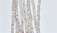 3mm Fire Polish Faceted Round- Crystal AB