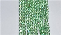 3mm Fire Polish Faceted Round- Chrysolite AB