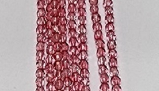 3mm Fire Polish Faceted Round- Dyed Rose