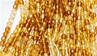 3mm Fire Polish Faceted Round- Honey Mix