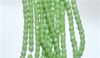 3mm Fire Polish Faceted Round- Opaque Pastel Green