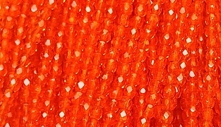 3mm Fire Polish Faceted Round- Orange