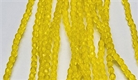 3mm Fire Polish Faceted Round- Semi-Matte Citrine