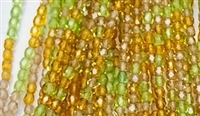 3mm Fire Polish Faceted Round- Spring Mix