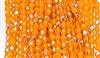 4mm Fire Polish Faceted Round- Milky Transparent Pumpkin Orange AB