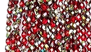 4mm Fire Polish Faceted Round- Medium Siam Marea