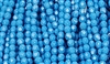 4mm Fire Polish Faceted Round- Opaque Blue