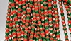 4mm Fire Polish Faceted Round- Opaque Bright Red-Green