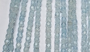 4mm Fire Polish Faceted Round- Opaque Transparent Light Blue Swirl