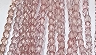 4mm Fire Polish Faceted Round- Rosaline