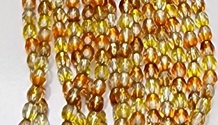 4mm Fire Polish Faceted Round- Silver Lined Fall Blend