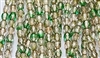 4mm Fire Polish Faceted Round- Silver Lined Green-Clear Blend