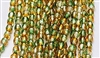 4mm Fire Polish Faceted Round- Silver Lined Topaz-Fern Green Blend