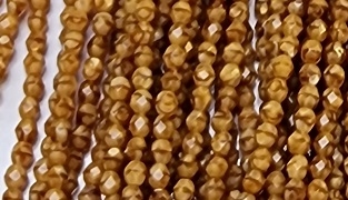 4mm Fire Polish Faceted Round- Tortoise