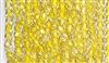 4mm Fire Polish Faceted Round- Yellow Lined Clear
