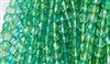 6mm Fire Polish Faceted Round- Aquamarine-Lime Green Blend