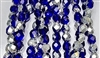 6mm Fire Polish Faceted Round- Cobalt Metallic Silver