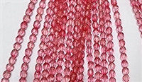 6mm Fire Polish Faceted Round- Dyed Rose