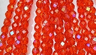 6mm Fire Polish Faceted Round- Hyacinth AB
