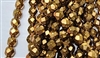 6mm Fire Polish Faceted Round-Metallic Old Gold
